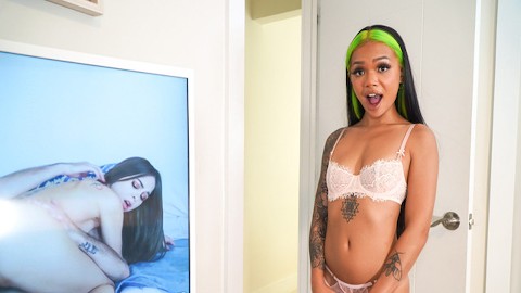 Esnek üvey kardeş Paisley Paige abisi tarafından fena kaba sikiliyor