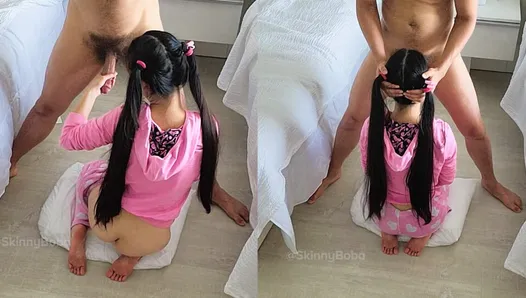 Asyalı üvey kızına Seni sikmek için annenle evlendim diyor